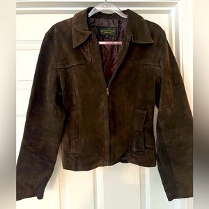 Chocolate brown genuine leather jacket